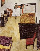 Egon Schiele Schiele-s Room in Neulengbach oil painting artist